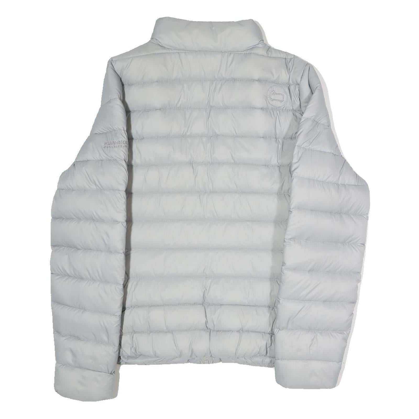 WOOLRICH Womens Grey Lightweight Puffer Jacket L Polyester Zip Closure Casual