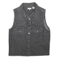 LEVI'S Womens Black Denim Sleeveless Button Jacket S Cotton Blend Classic