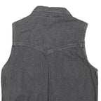 LEVI'S Womens Black Denim Sleeveless Button Jacket S Cotton Blend Classic