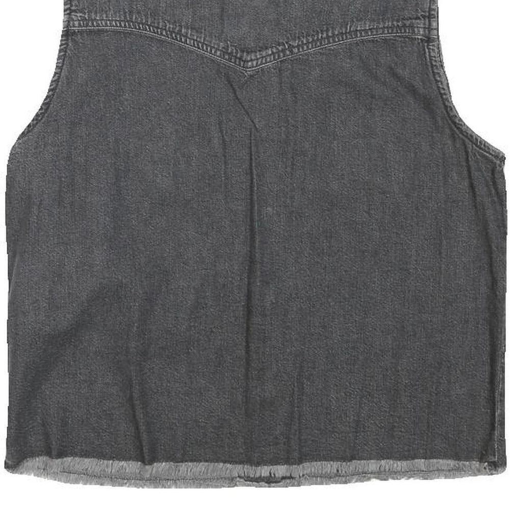 LEVI'S Womens Black Denim Sleeveless Button Jacket S Cotton Blend Classic
