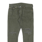 LEVI'S 501CT Womens Jeans Green Regular Straight Denim W31 L27 Button Closure