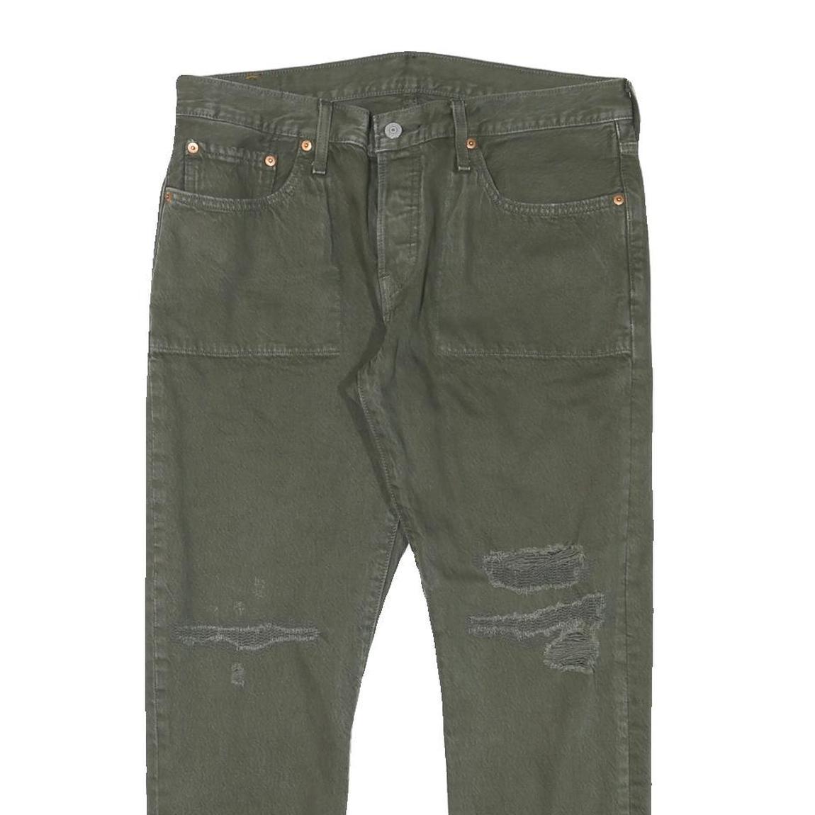 LEVI'S 501CT Womens Jeans Green Regular Straight Denim W31 L27 Button Closure