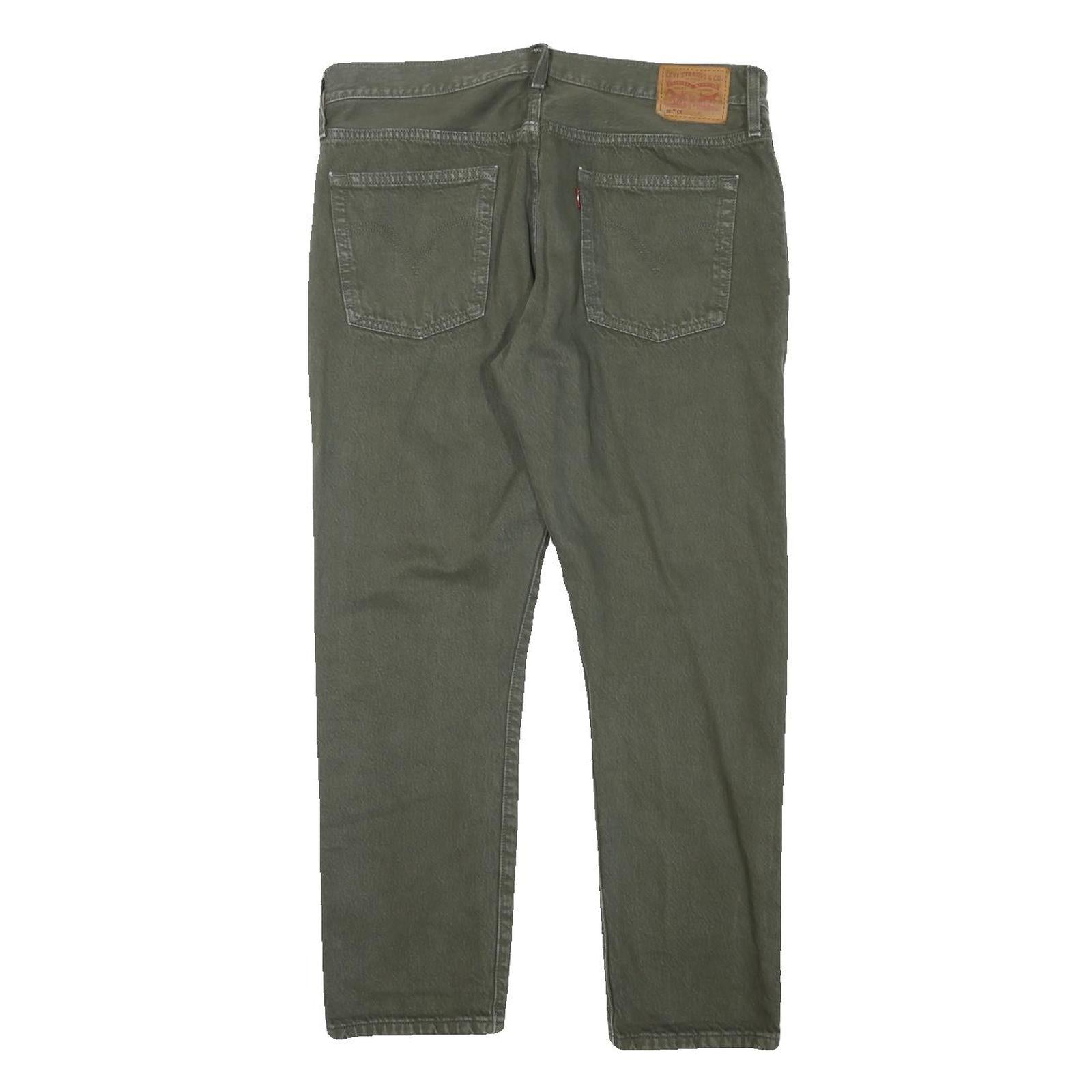 LEVI'S 501CT Womens Jeans Green Regular Straight Denim W31 L27 Button Closure