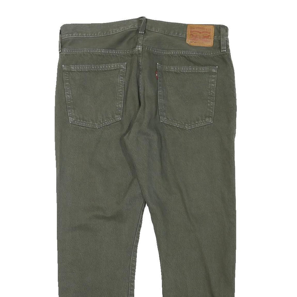 LEVI'S 501CT Womens Jeans Green Regular Straight Denim W31 L27 Button Closure