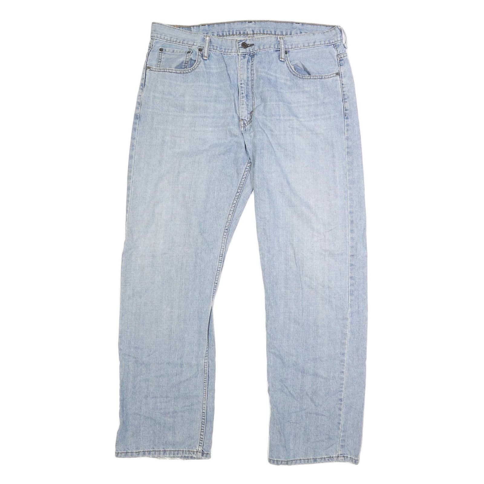 LEVI'S 569 Mens Jeans Blue Classic Straight Denim Light W38 L32 Zip Cotton Blend