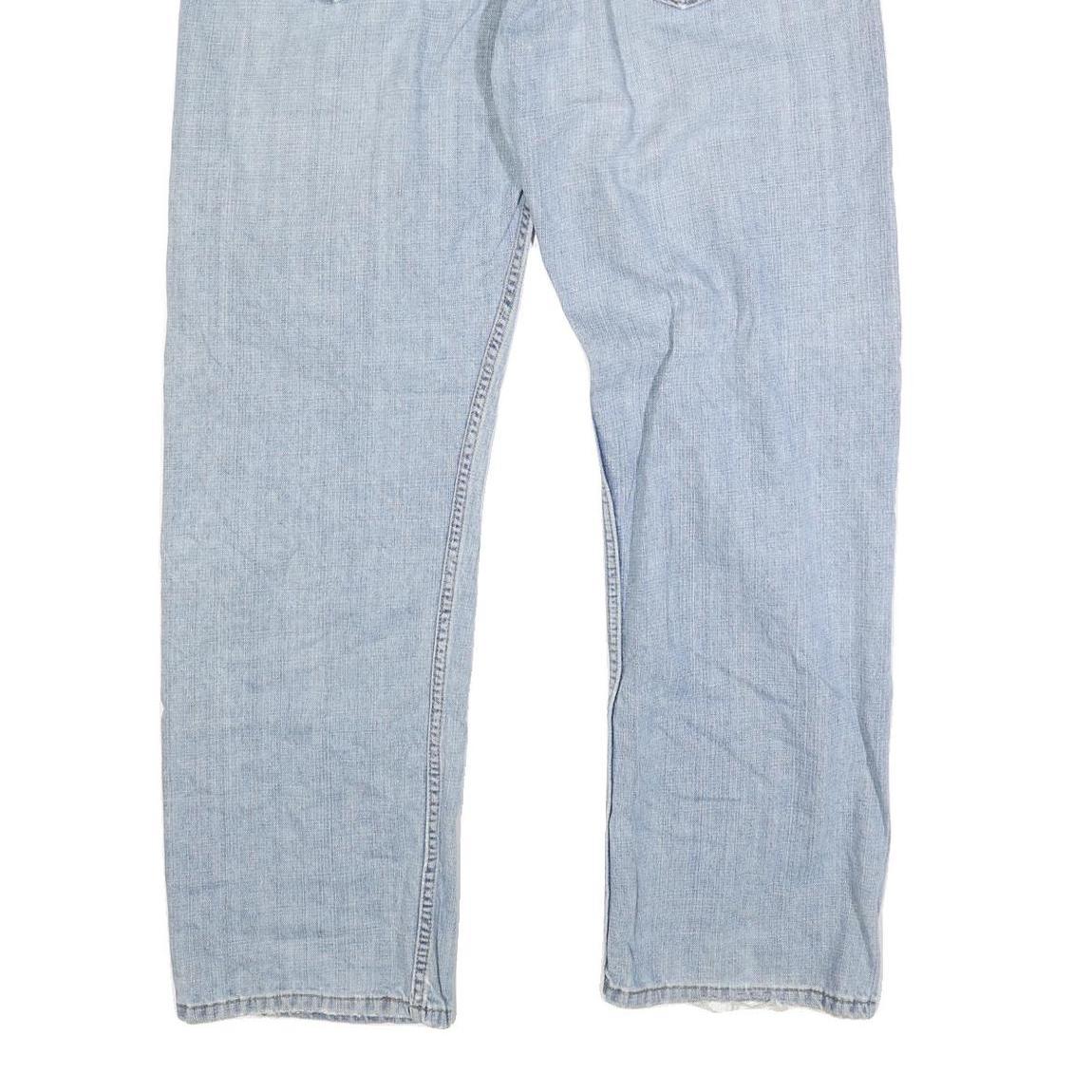 LEVI'S 569 Mens Jeans Blue Classic Straight Denim Light W38 L32 Zip Cotton Blend