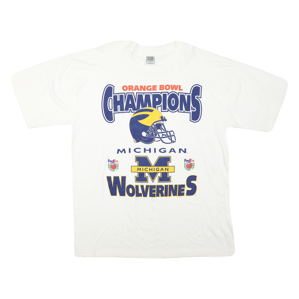 SILVER MOUNTAIN Mens White Michigan Orange Bowl Champions Graphic T-Shirt XL