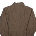 Womens Brown Quilted Plain Polyester Blend Jacket UK 18 Zip Closure Relaxed Fit