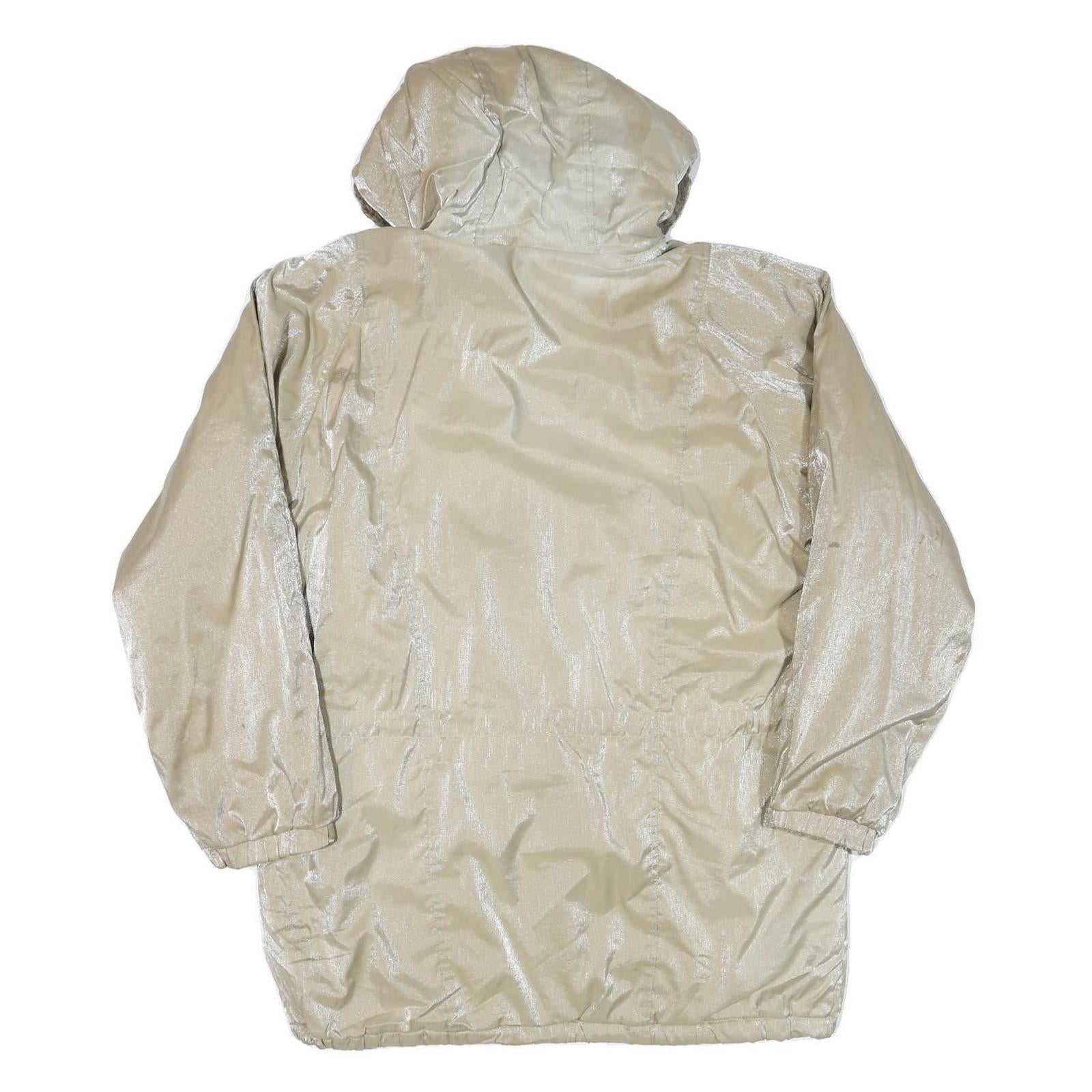 KARIZMA Womens Beige Polyester Blend Hooded Jacket M Zip Plain Casual Outerwear