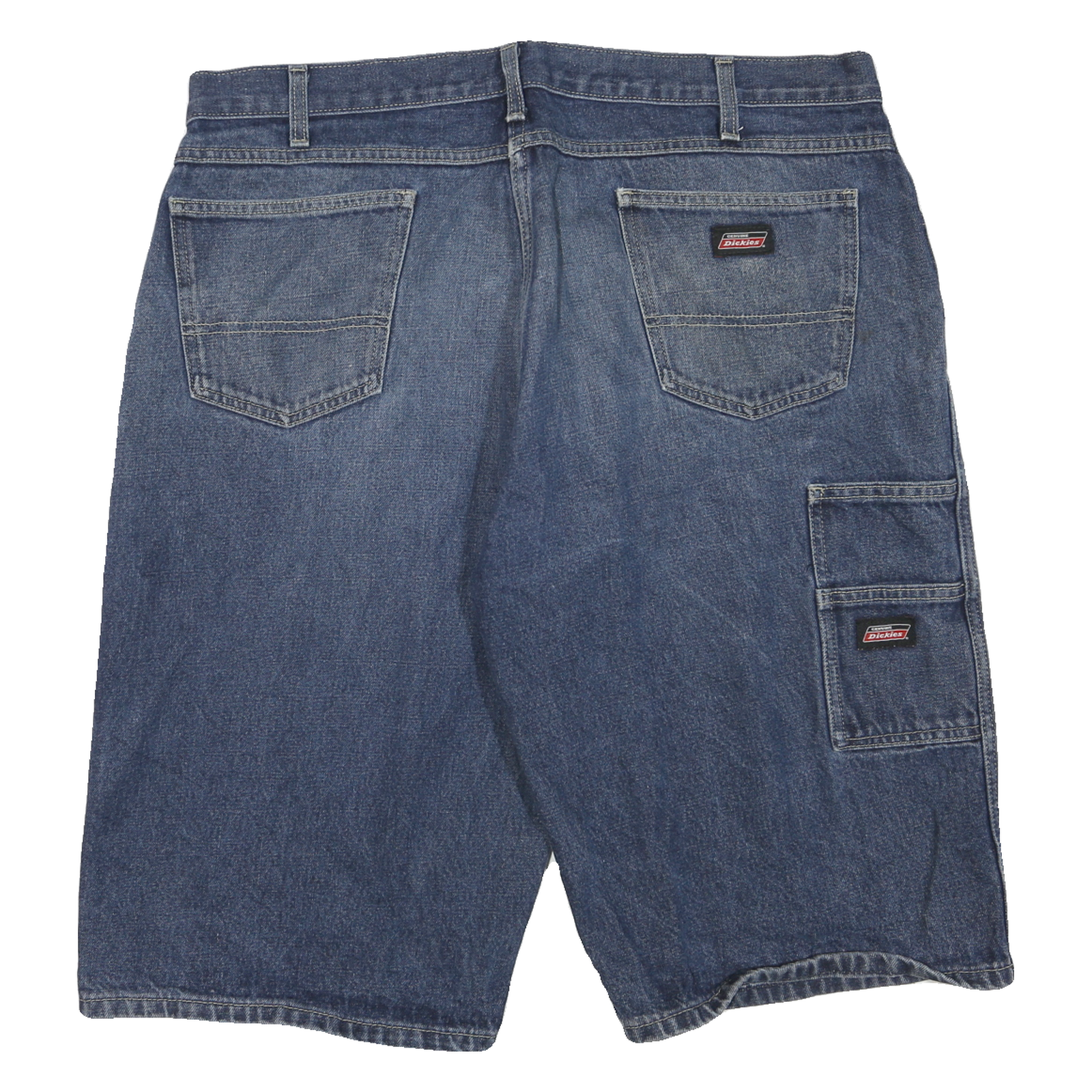 DICKIES Mens Denim Blue Casual Loose XL W40 Cotton Blend Workwear Shorts