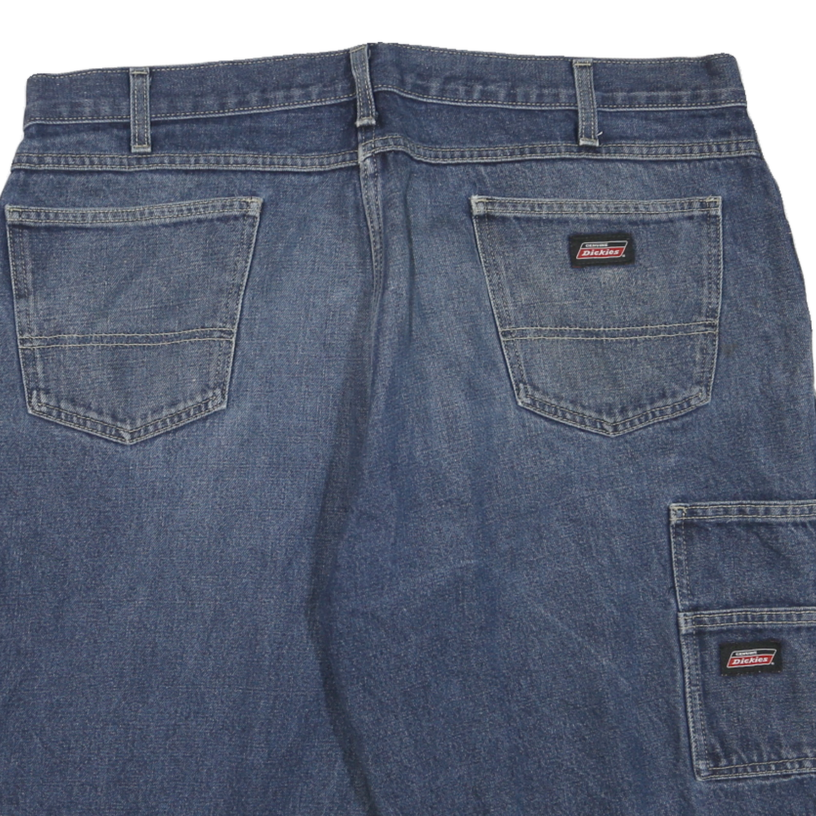 DICKIES Mens Denim Blue Casual Loose XL W40 Cotton Blend Workwear Shorts