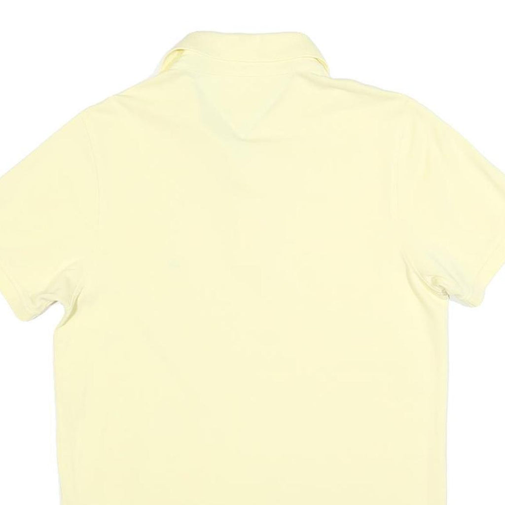 TOMMY HILFIGER Mens Yellow Short Sleeve Plain Polo Shirt M Cotton Blend Casual