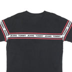 TOMMY HILFIGER Mens Black & Red Graphic T-Shirt L Short Sleeve Crew Neck Branded