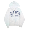 DREAMSICLE Mens White Gulf Shore Alabama Zip Hoodie S Casual Cotton Blend