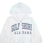 DREAMSICLE Mens White Gulf Shore Alabama Zip Hoodie S Casual Cotton Blend
