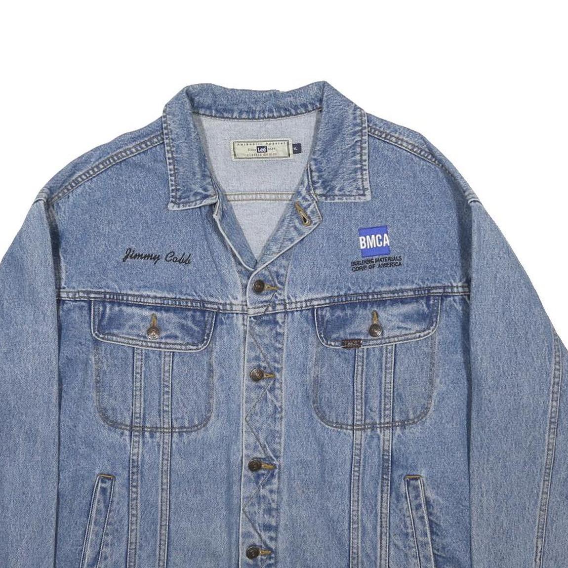 LEE Mens Blue Denim Jacket XL Cotton Classic Button Closure Casual Wear