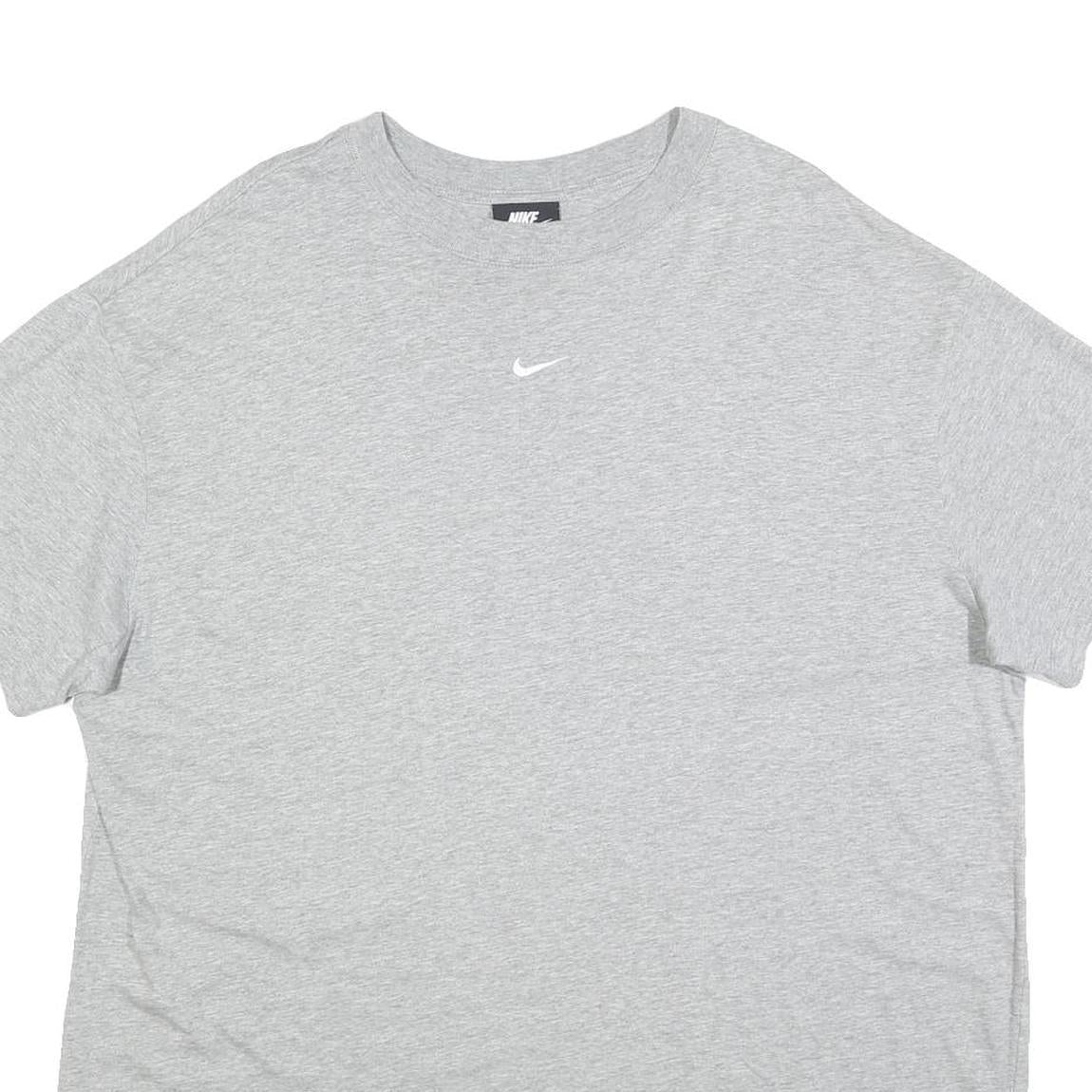 NIKE Mens Grey T-Shirt XL Short Sleeve Crew Neck Cotton Classic Logo Print