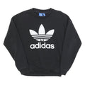 ADIDAS Womens Black Crew Neck UK 6 Sweatshirt Cotton Blend Casual Pullover
