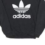 ADIDAS Womens Black Crew Neck UK 6 Sweatshirt Cotton Blend Casual Pullover