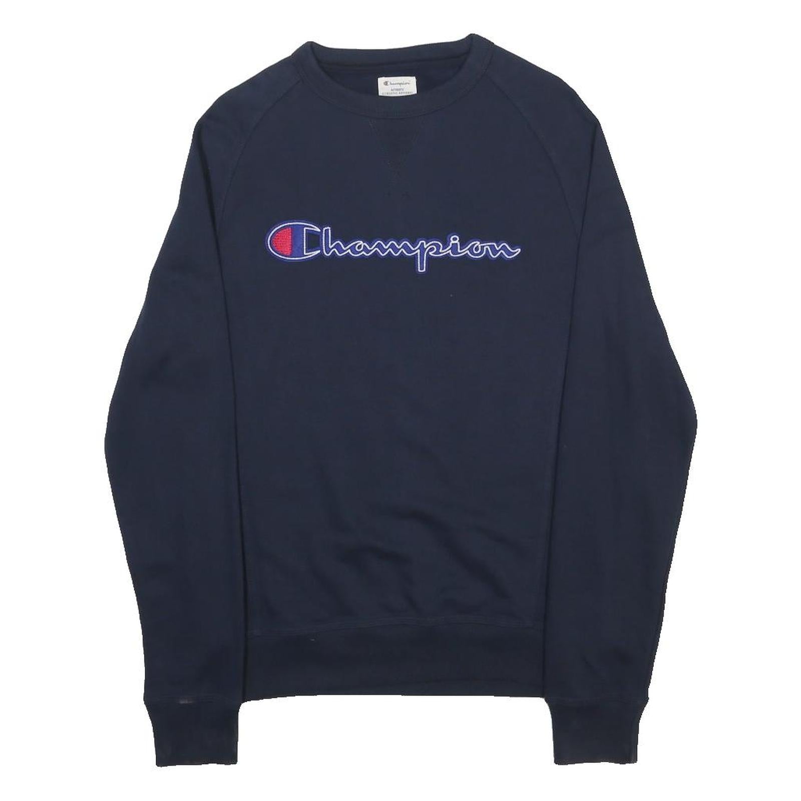 CHAMPION Mens Blue Crew Neck S Cotton Blend Casual Sweatshirt