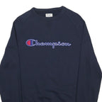 CHAMPION Mens Blue Crew Neck S Cotton Blend Casual Sweatshirt