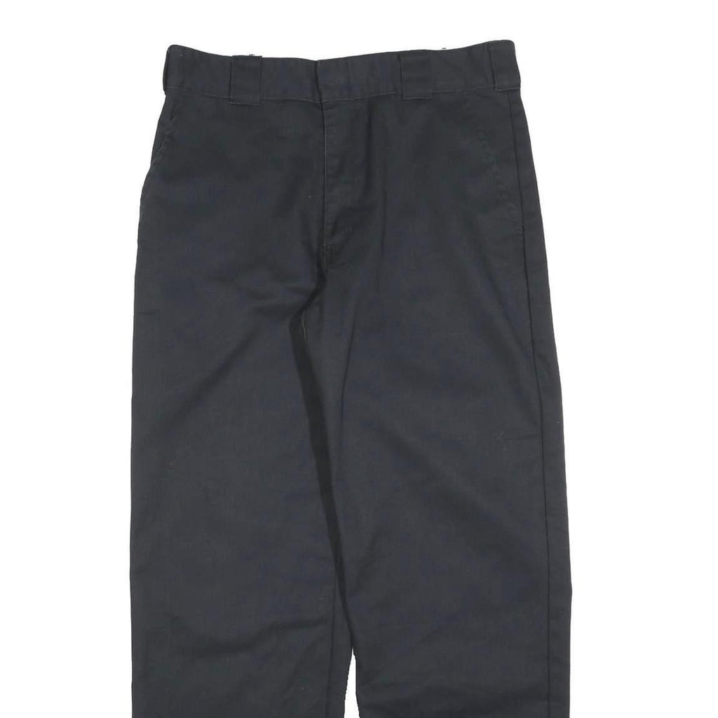 DICKIES Mens Cotton Blend Black Regular Straight Trousers W34 L32 Workwear