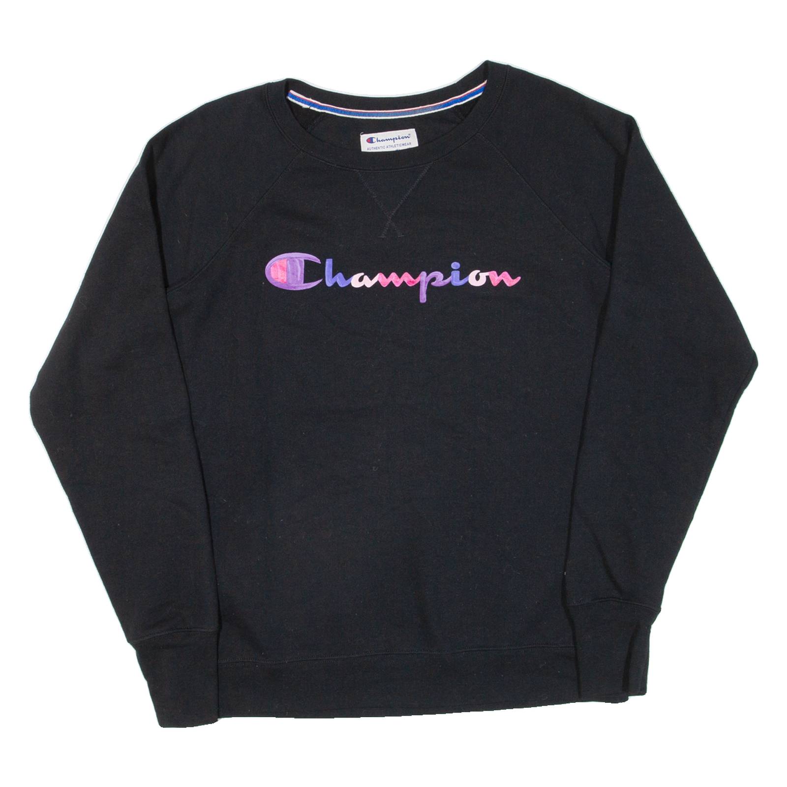 CHAMPION Womens Sweatshirt Black L