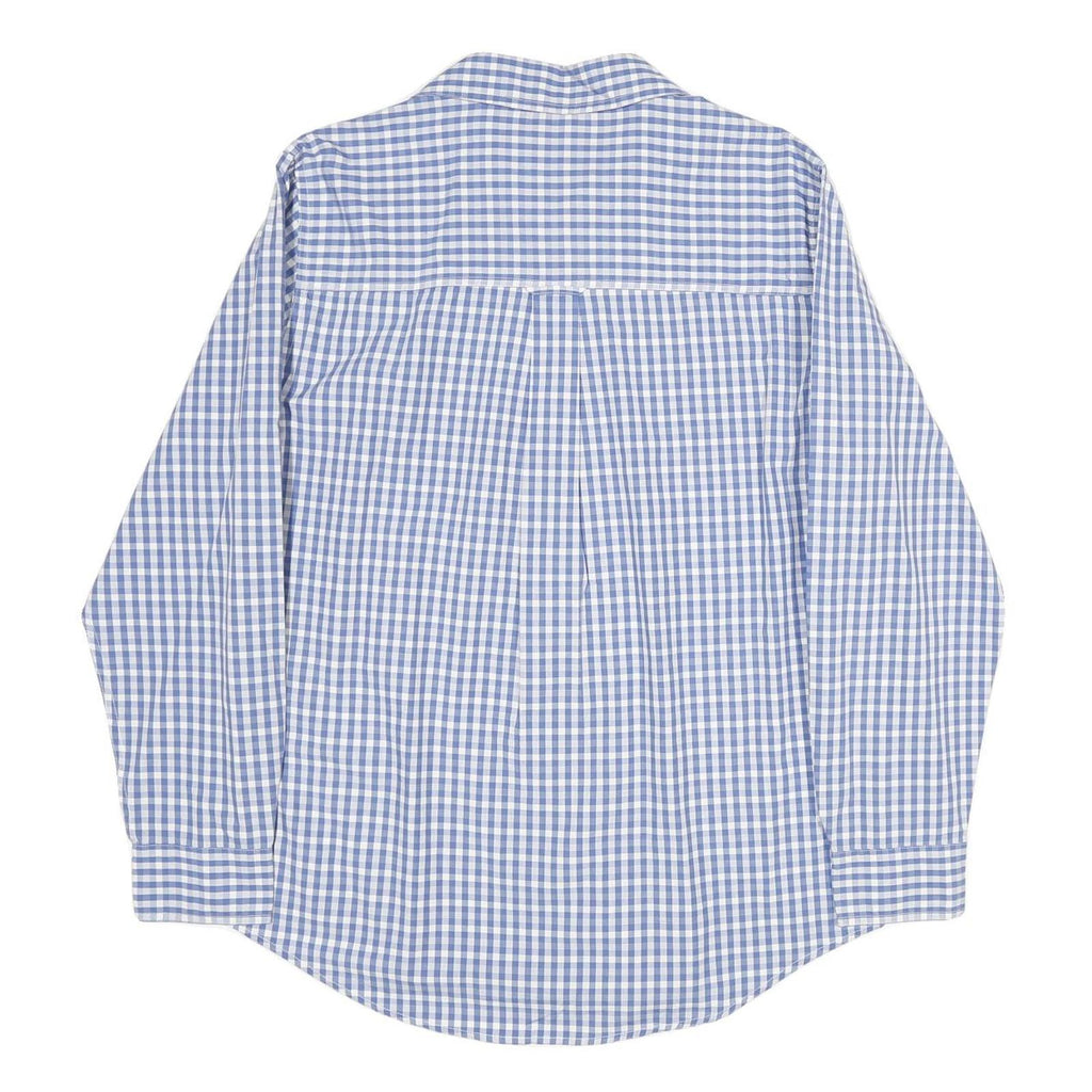 CHAPS Mens Blue Check Shirt M Classic Cotton Button Down Long Sleeve Casual