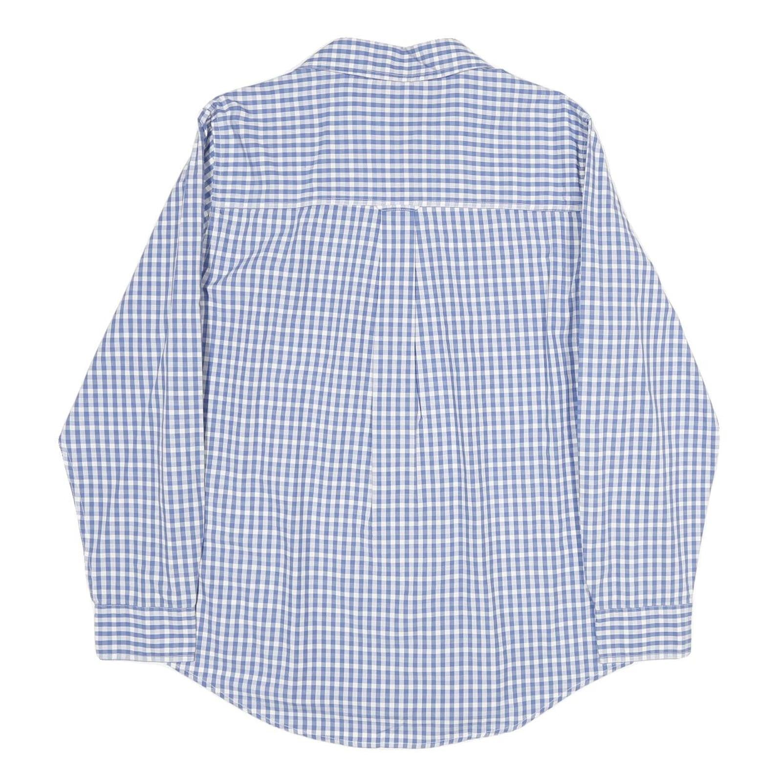 CHAPS Mens Blue Check Shirt M Classic Cotton Button Down Long Sleeve Casual