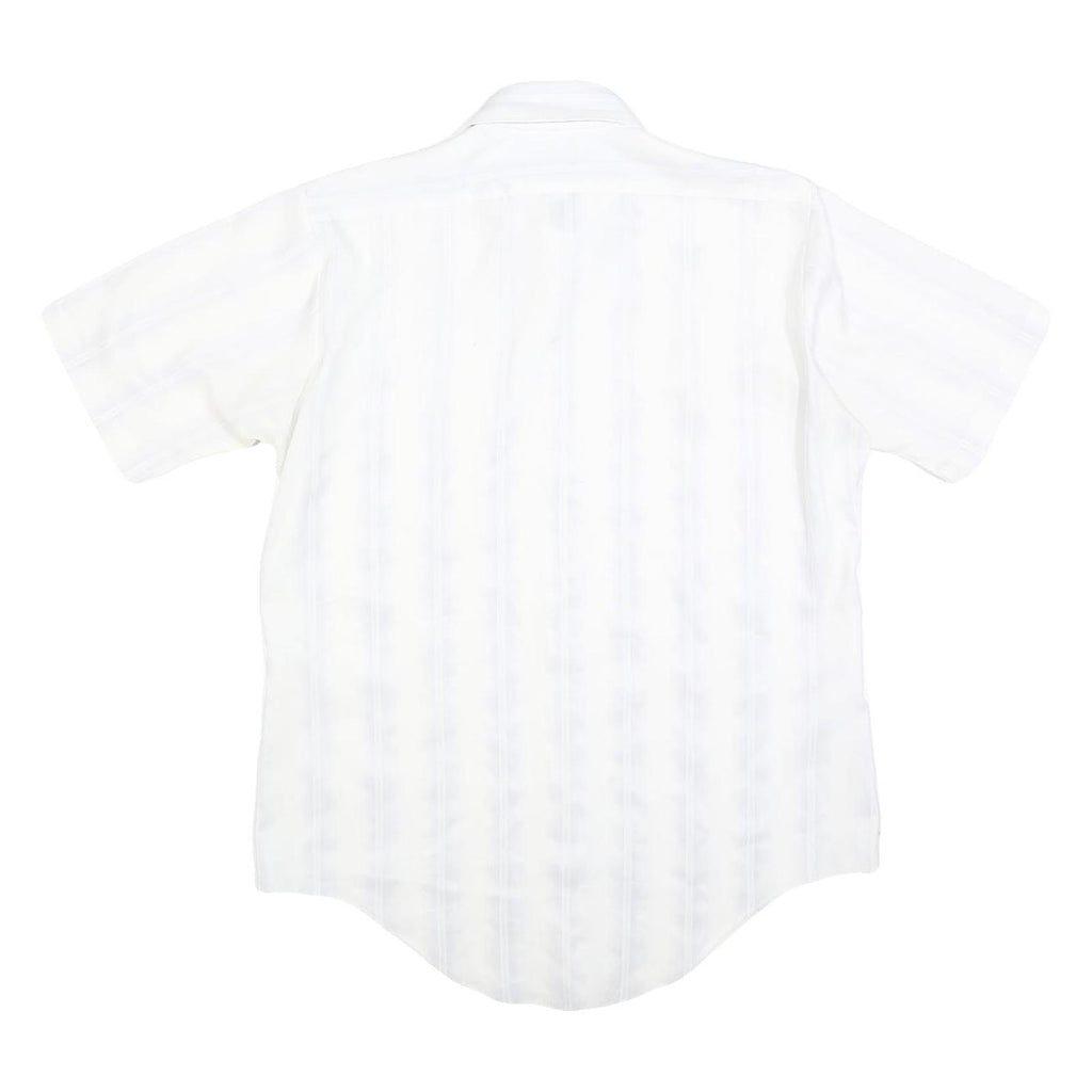 ARROW Mens White Polyester Blend Shirt Kent M Classic Button Long Sleeve