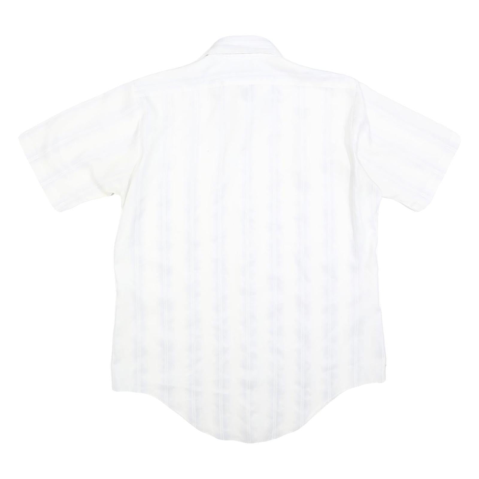 ARROW Mens White Polyester Blend Shirt Kent M Classic Button Long Sleeve