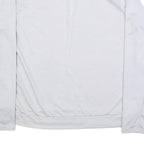 NIKE Womens White Long Sleeve T-Shirt Quarter Zip Athletic L Crew Neck