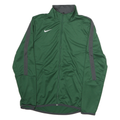 NIKE Mens Green & Grey Track Jacket S Polyester Zip Athletic Sportswear