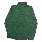 NIKE Mens Green & Grey Track Jacket S Polyester Zip Athletic Sportswear