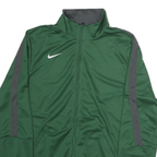 NIKE Mens Green & Grey Track Jacket S Polyester Zip Athletic Sportswear