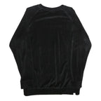 PUMA Womens Black Velvet Crew Neck UK 12 Sweatshirt Pullover Logo Embroidered