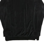 PUMA Womens Black Velvet Crew Neck UK 12 Sweatshirt Pullover Logo Embroidered