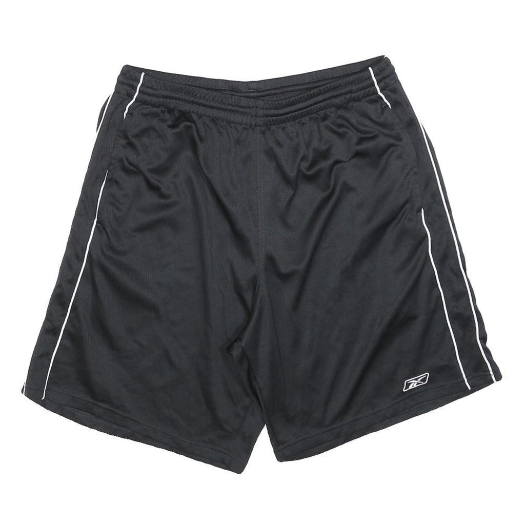 REEBOK Mens Shorts Black Sports Casual L W32 Elastic Waist Lightweight