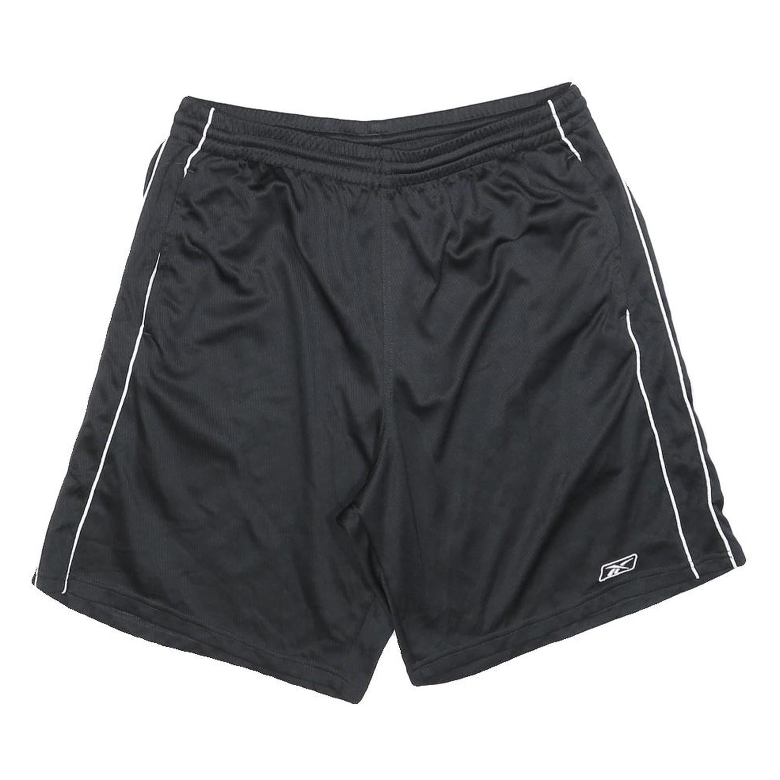 REEBOK Mens Shorts Black Sports Casual L W32 Elastic Waist Lightweight