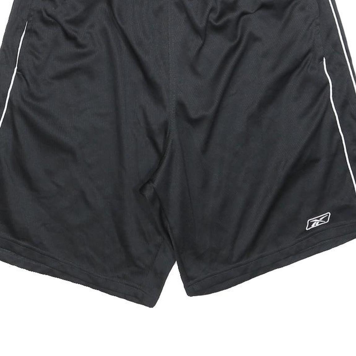 REEBOK Mens Shorts Black Sports Casual L W32 Elastic Waist Lightweight