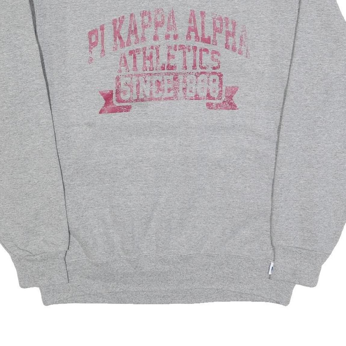 RUSSELL ATHLETIC Mens Grey Pi Kappa Alpha Athletics Crew Neck L Cotton Blend