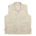 KAMU Mens Beige Cotton Blend Utility Jacket L Zip Vest Pocketed