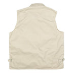 KAMU Mens Beige Cotton Blend Utility Jacket L Zip Vest Pocketed