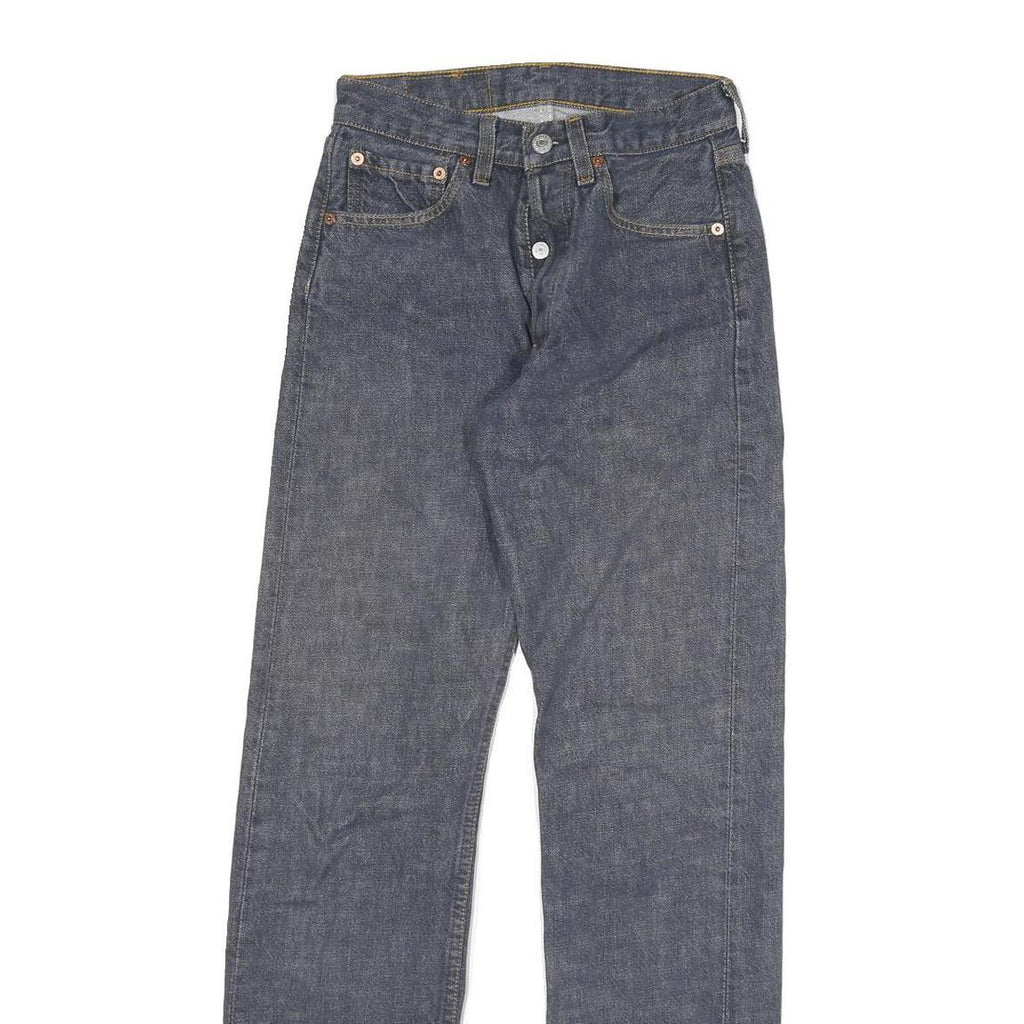 LEVI'S 501 Mens Jeans Blue Regular Straight Denim Dark W24 L30 Classic Button