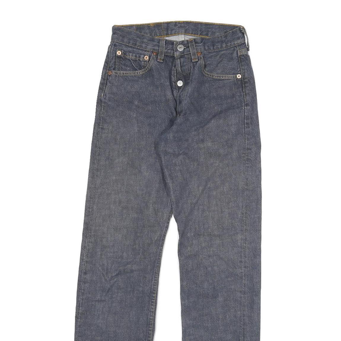 LEVI'S 501 Mens Jeans Blue Regular Straight Denim Dark W24 L30 Classic Button