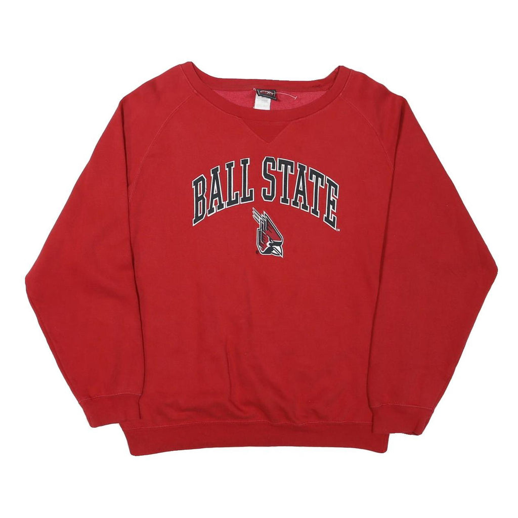 GENUINE Mens Red Ball State Crew Neck XL Cotton Blend Sweatshirt