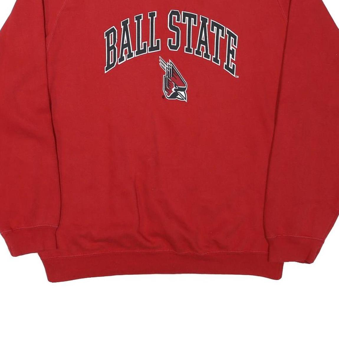 GENUINE Mens Red Ball State Crew Neck XL Cotton Blend Sweatshirt