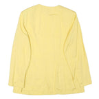 JAEGER Womens Yellow Linen Blend Button Jacket UK 16 Classic Tailored