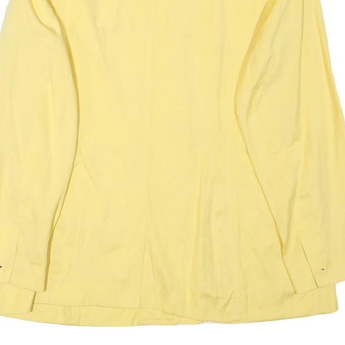 JAEGER Womens Yellow Linen Blend Button Jacket UK 16 Classic Tailored