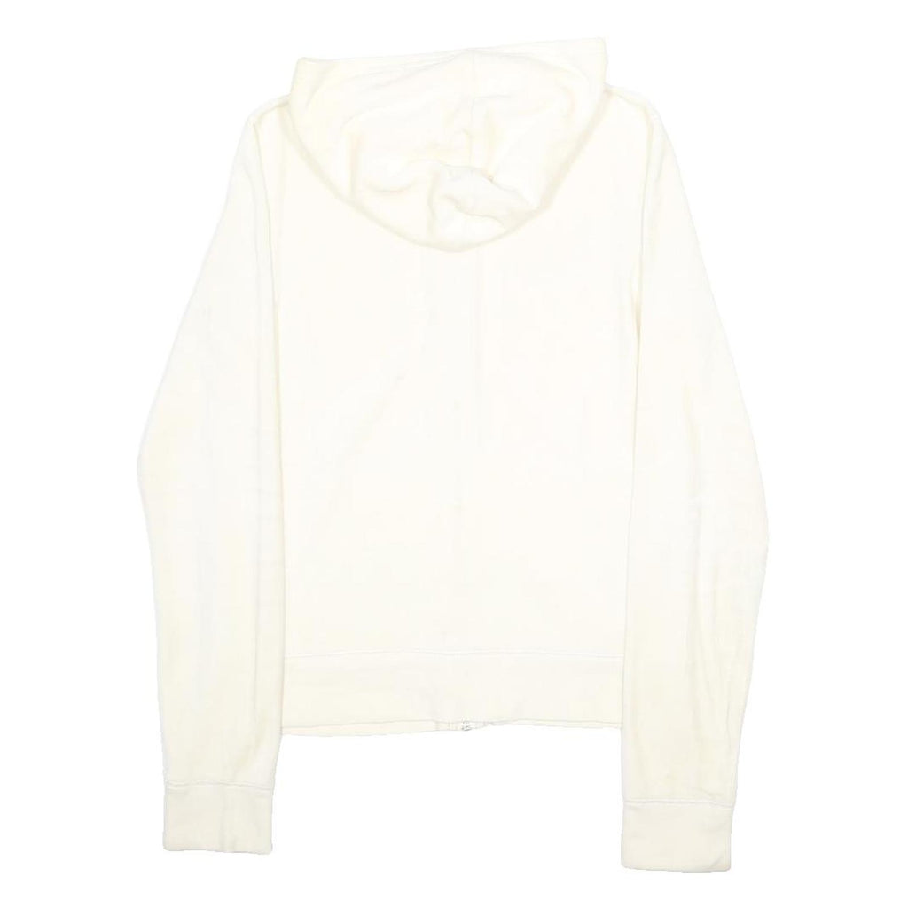 JUICY COUTURE Womens White Pullover Hoodie M Cotton Blend Casual Zip